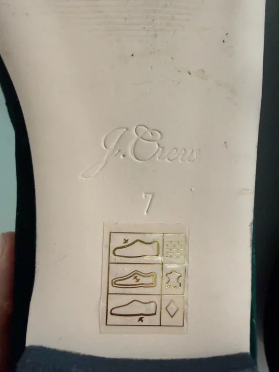 J.Crew Green Velvet Mary Jane Flats Square Toe Size 7 - Picture 7 of 7